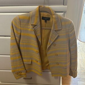 Talbots Mustard and beige Striped Blazer